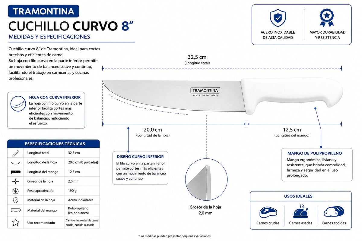 CUCHILLO CURVO # 8 TRAMONTINA